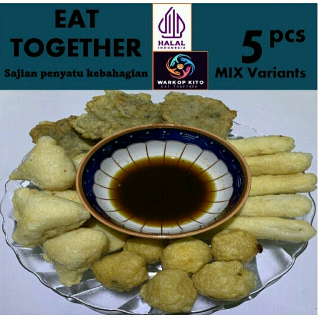 

pempek palembang campur | pempek ikan tenggiri | isi 5 pcs | pempek frozen vacum | 100% Halal.