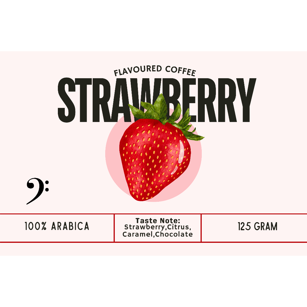

CLEF COFFEE - Flavored Coffee in Jar - Strawberry (Biji Kopi Infused) 100% Arabica