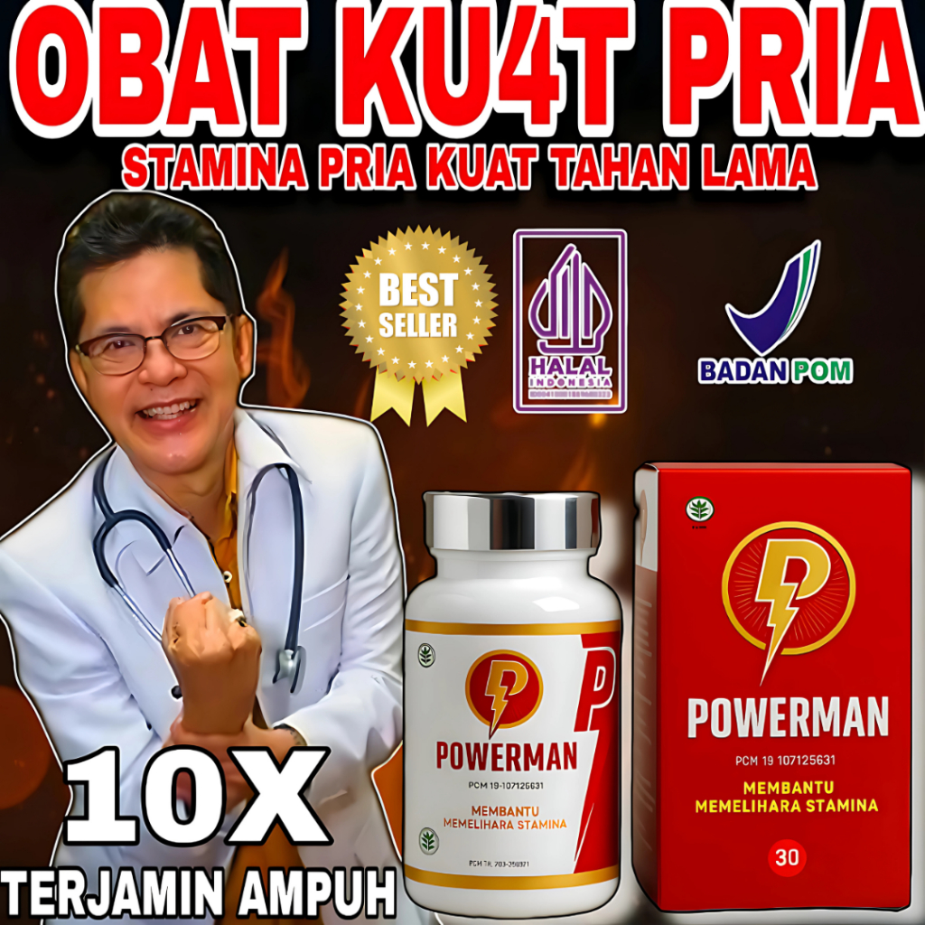 TOP 1 OBAT KUAT PRIA HERBAL POWERMAN OBAT KUAT PRIA TAHAN LAMA PALIING AMPUH 100% ORIGINAL BPOM OBAT