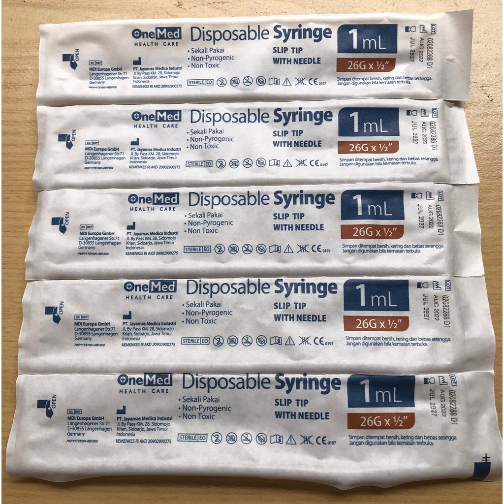 Alat suntik / spuit 0.5cc 1cc 3cc 5cc 10cc ecer