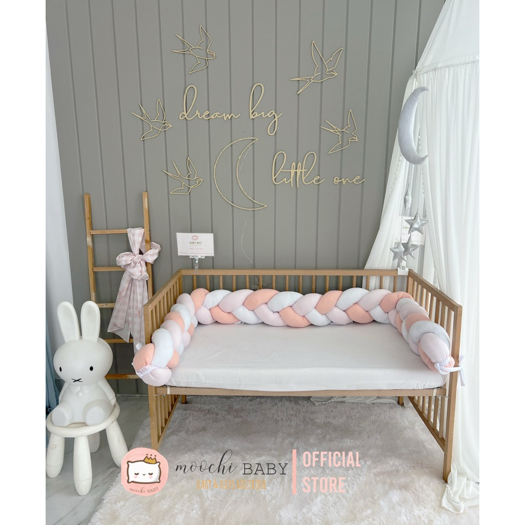 moochi baby bumper kepang pinggiran ranjang box custom color bedding set baby Bayi newborn