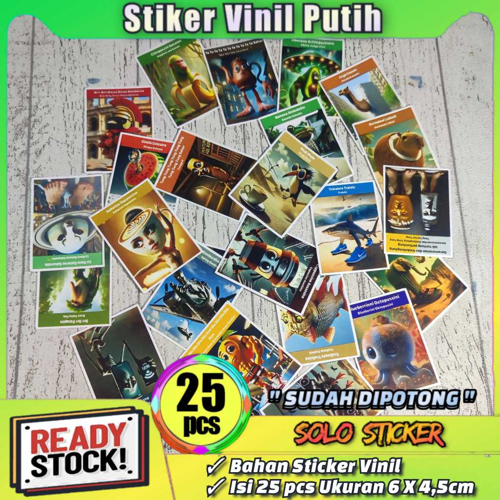 

Paket 25 pcs Stiker Anomali Tung Tung Tung Sahur Anti Air, Sudah Dipotong