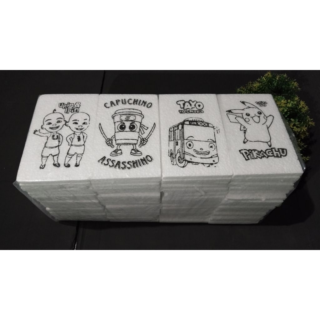 

80 PCS TANPA CAT Lukisan Mewarnai Styrofoam 10x16 Cm