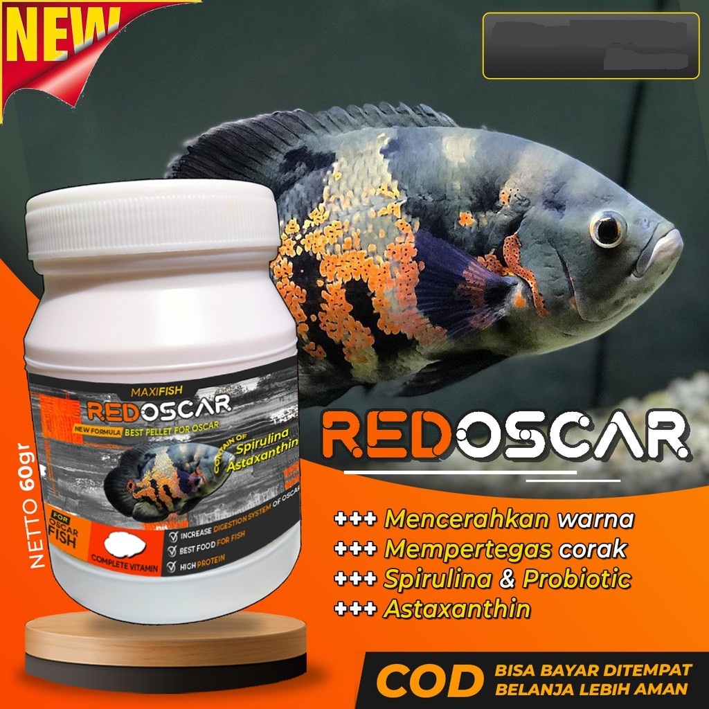 Pelet Makanan Pakan Ikan Oscar Premium Red Oscar