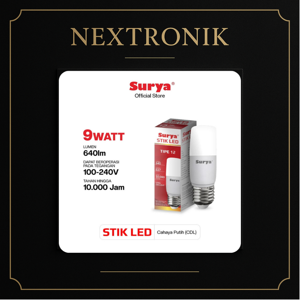 Lampu SURYA Stik LED 9 Watt Cahaya Putih