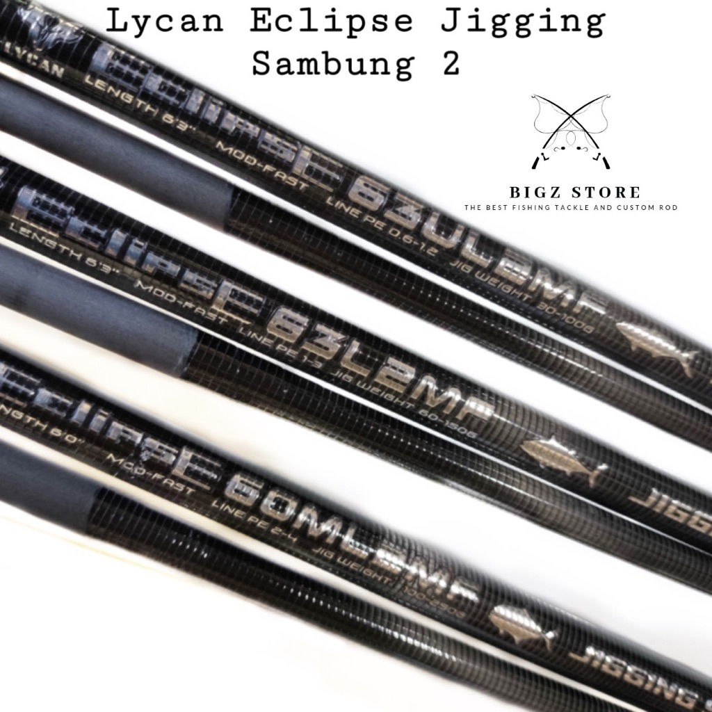 BLANK CARBON LYCAN ECLIPSE JIGGING SERIES SAMBUNG 2 BUTT JOINT FULL MOTIF SPIRAL PE 0,6-1,2 1-3 2-4 