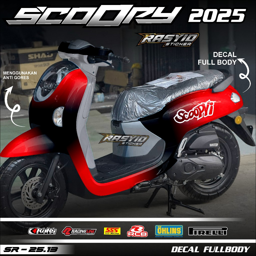 COD Sticker Decal Full Body Honda Scoopy Tahun 2025 Sticker Full Body Scoopy 2025 Motif Gradasi Simp