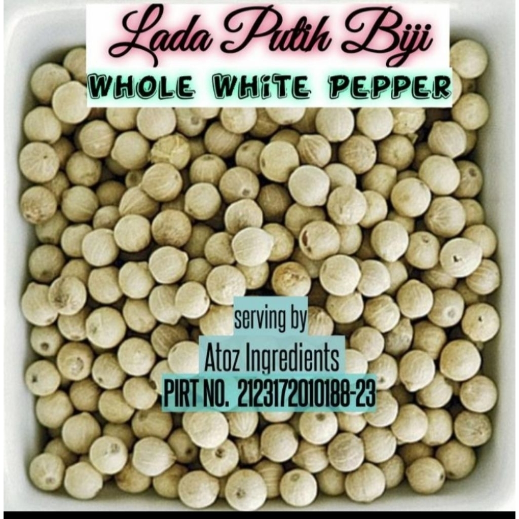 

Whole White Pepper 50gram / Lada Putih Utuh 50gram