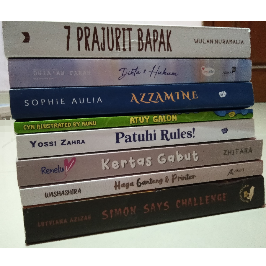 [READY STOCK] PRELOVED NOVEL ATUY GALON, DIKTA DAN HUKUM, AZZAMINE. KERTAS GABUT, HAGA GANTENG DAN P