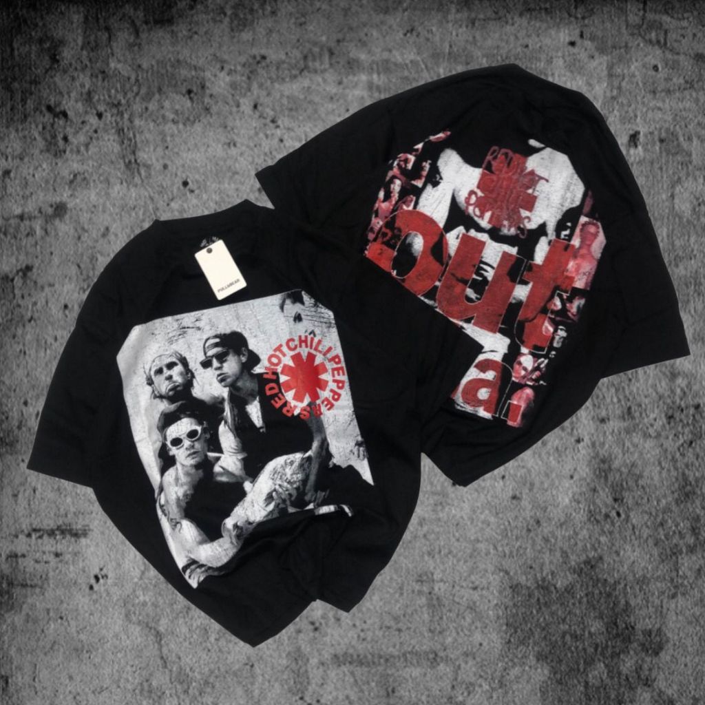 Baju Kaos P&B Oversize RHCP - T Shirt Rhcp Black 20s