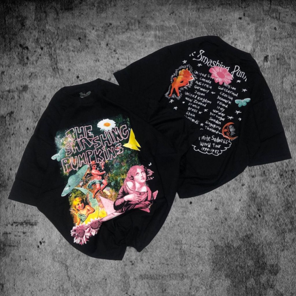 Baju Kaos P&B Oversize The Smashing Pumpkins - T Shirt Band Vintage The Smashing Pumpkins Model Blac