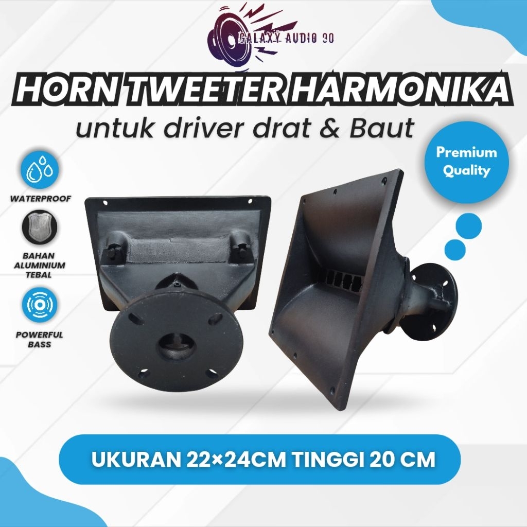 HORN TWEETER HARMONIKA UKURAN 22×24 CM EXIT 2 INC MULTI DRAT BAUT