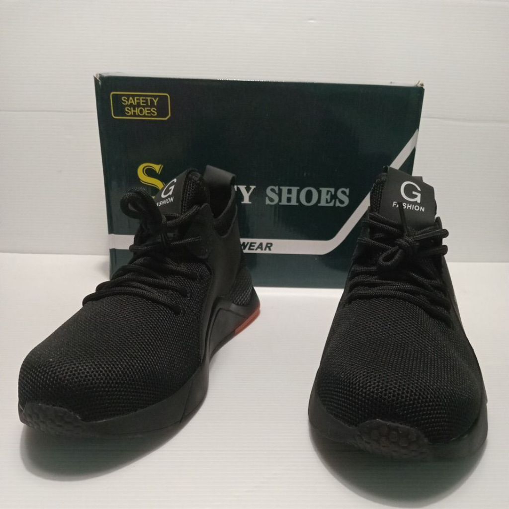 Sepatu Safety Sport G Fashion Black Steel Toe Cap size 42