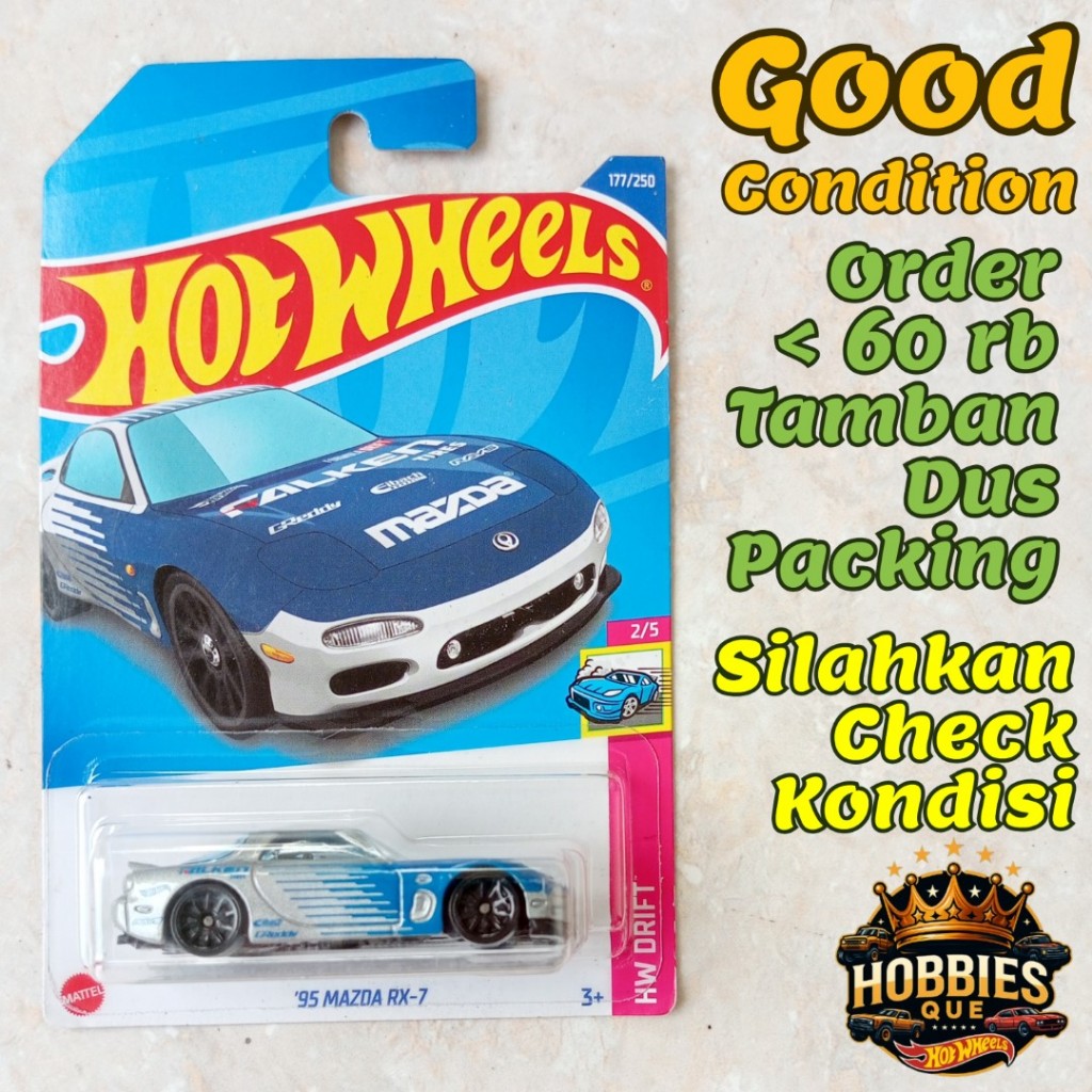 Hot Wheels '95 Mazda RX-7 Abu Perak Metal Falken (2022) HW Drift Original