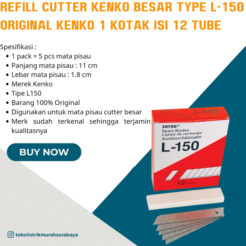 

CUTTER BESAR/ CUTTER KECIL/ ISI CUTTER BESAR / ISI CUTTER KECIL KENKO (harga per 12pcs)
