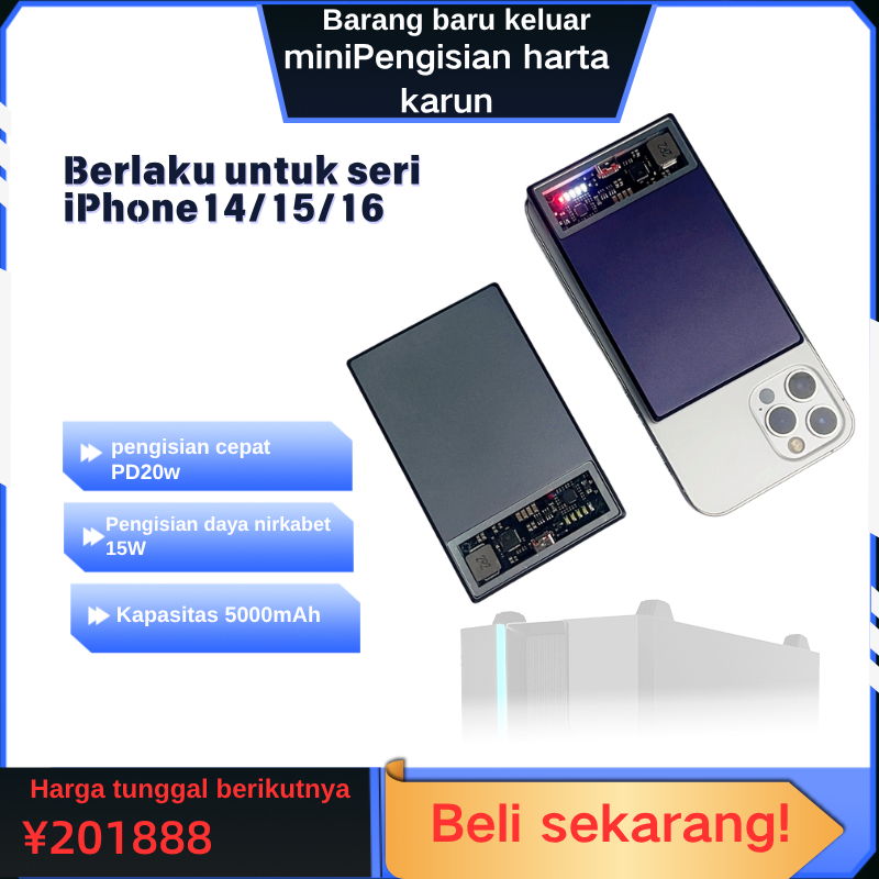 PowerBank 15W Wireless Magnetic magsafe 5000Mah Phone modul fast charging Iphone 8-16 Power Bank rob