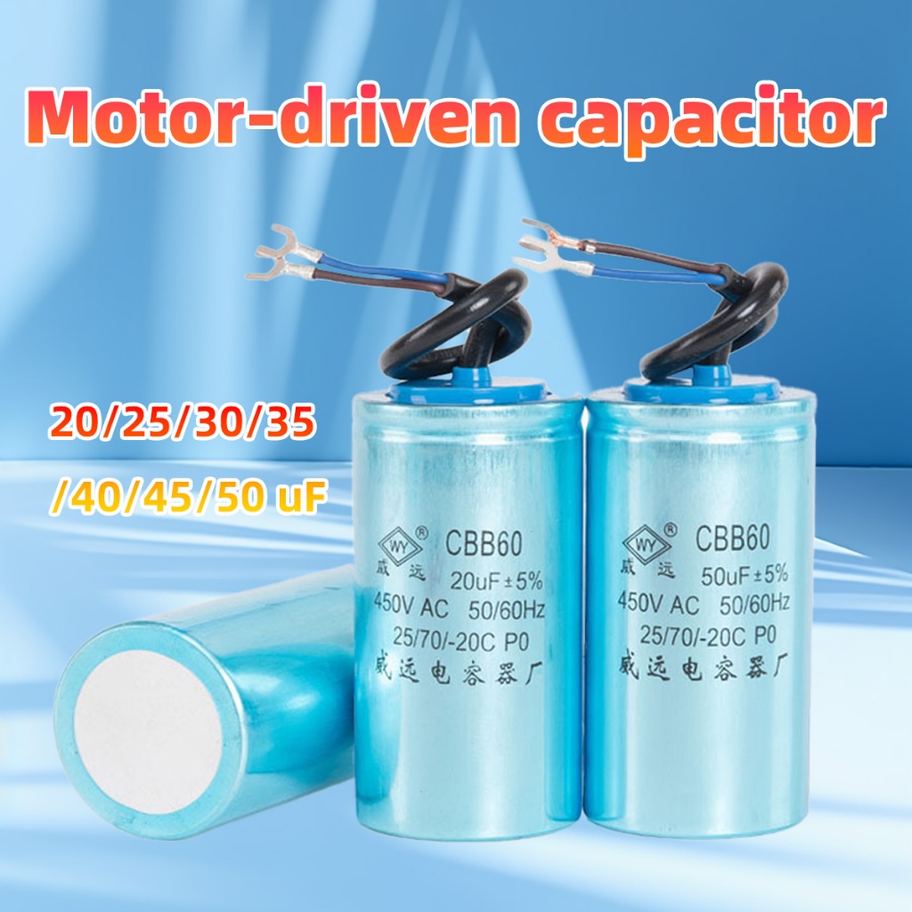 Kapasitor 20/25/30/35/40/45/50uf kapasitor mesin kompresor listrik CBB60 Kapasitor Motor Starting