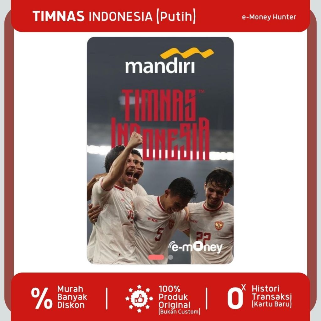 e-Money Timnas Indonesia PUTIH Special Limited Edition eToll eMoney Mandiri NFC