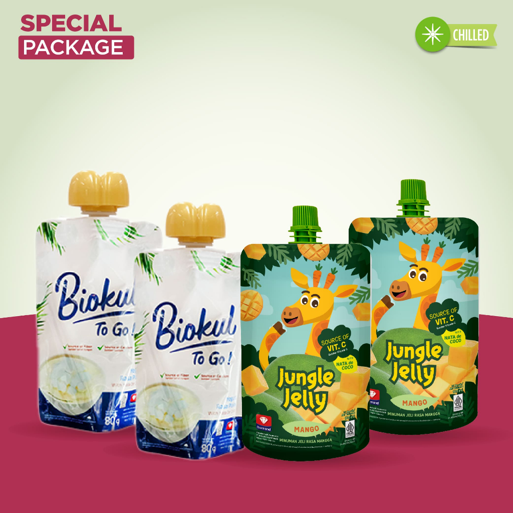 

PROMO BUNDLING 2 PCS JUNGLE JELLY MANGO 100 ML 2 PCS BIOKUL YOGURT TO GO PLAIN 80 GR