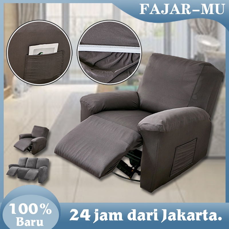Cover Sofa 3 Seater Waterproof / Sarung Sofa Mewah Tamu / Cover Sofa Reclining Dengan Saku