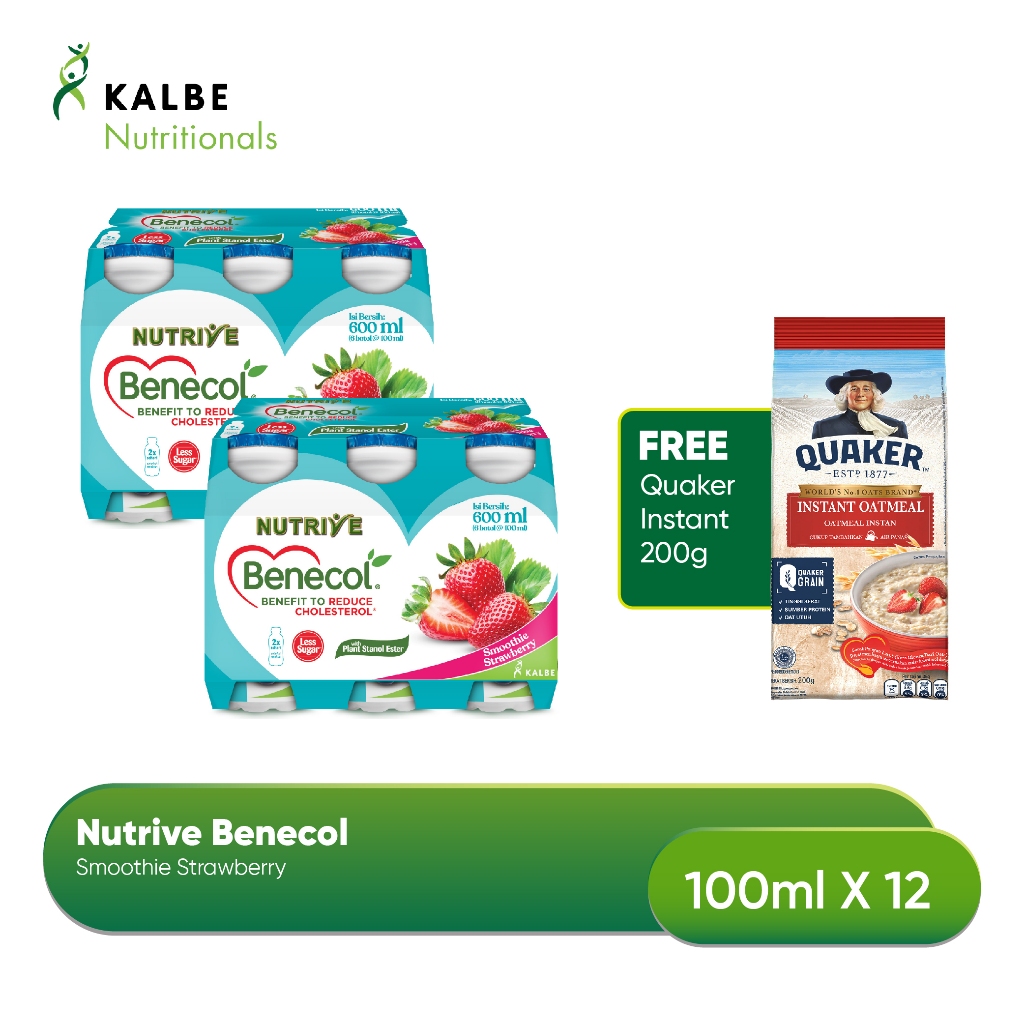 

Nutrive Benecol Strawberry 6x100ml - Isi 2 Banded Free Quaker Oat 200gr