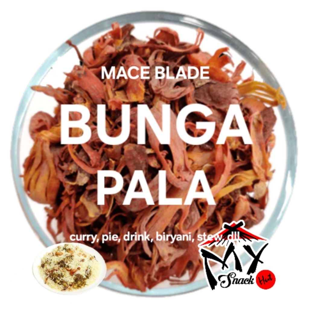 

BUNGA PALA KERING 100GR DRIED MACE KULIT KEMBANG POLO UTUH FULI MERAH ORANYE WHOLE NUTMEG FLOWER 肉豆蔻花