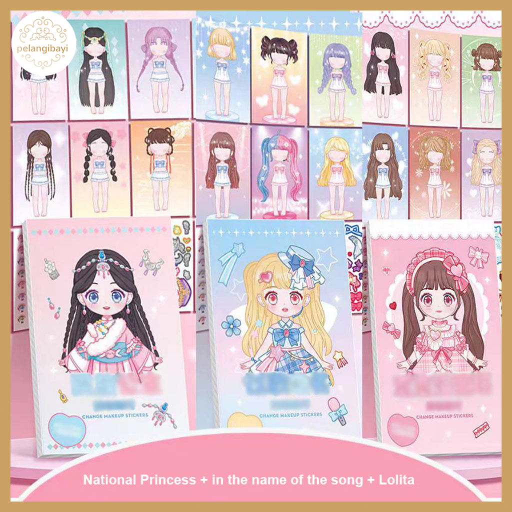 

20PCS Stiker Berganti Pakaian Buku Stiker Anak DIY/Stiker anak jumbo ganti wajah change makeup