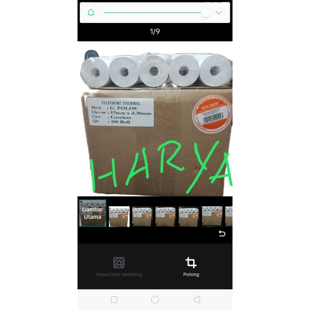 

Kertas Thermal Paper edc ukuran 57mmx30mm