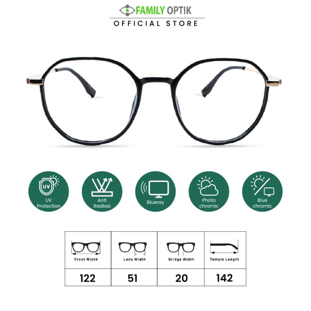 Family Optik - Frame Kacamata Blush On Joanna France 0340 Anti Radiasi Bluecromic Photocromic Minus 