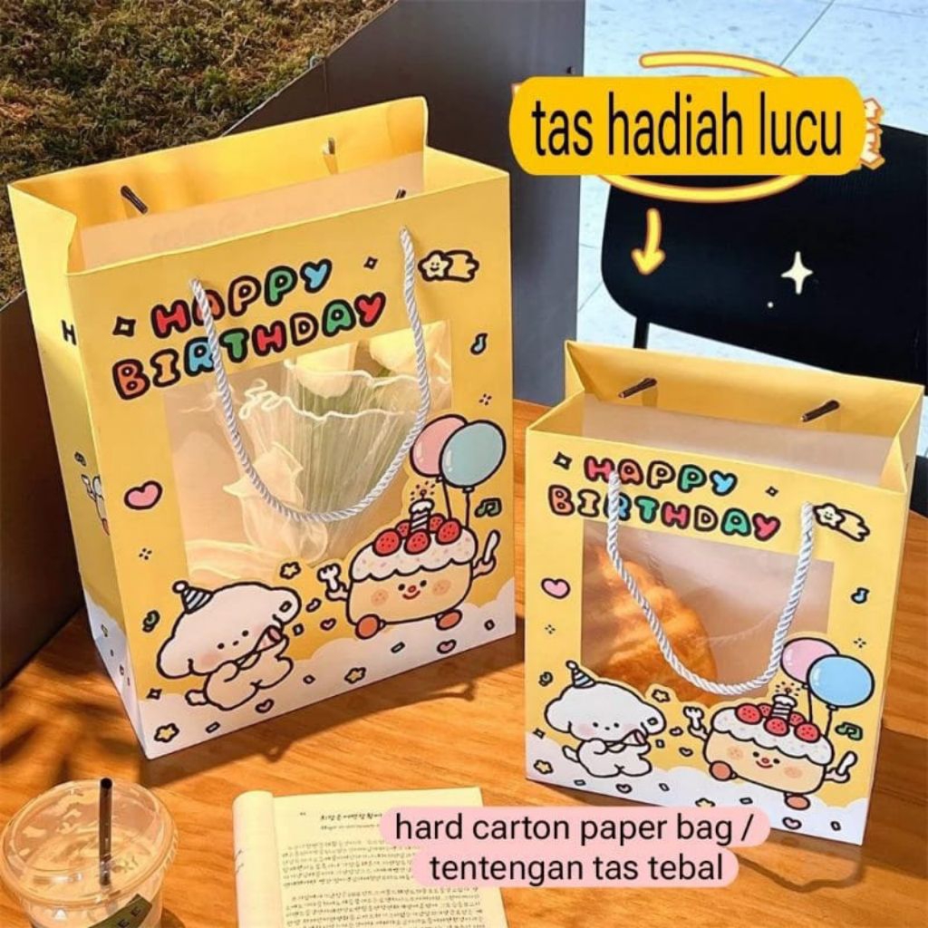 

Paper Bag Tas Kado Ulang Tahun Mika Transparant