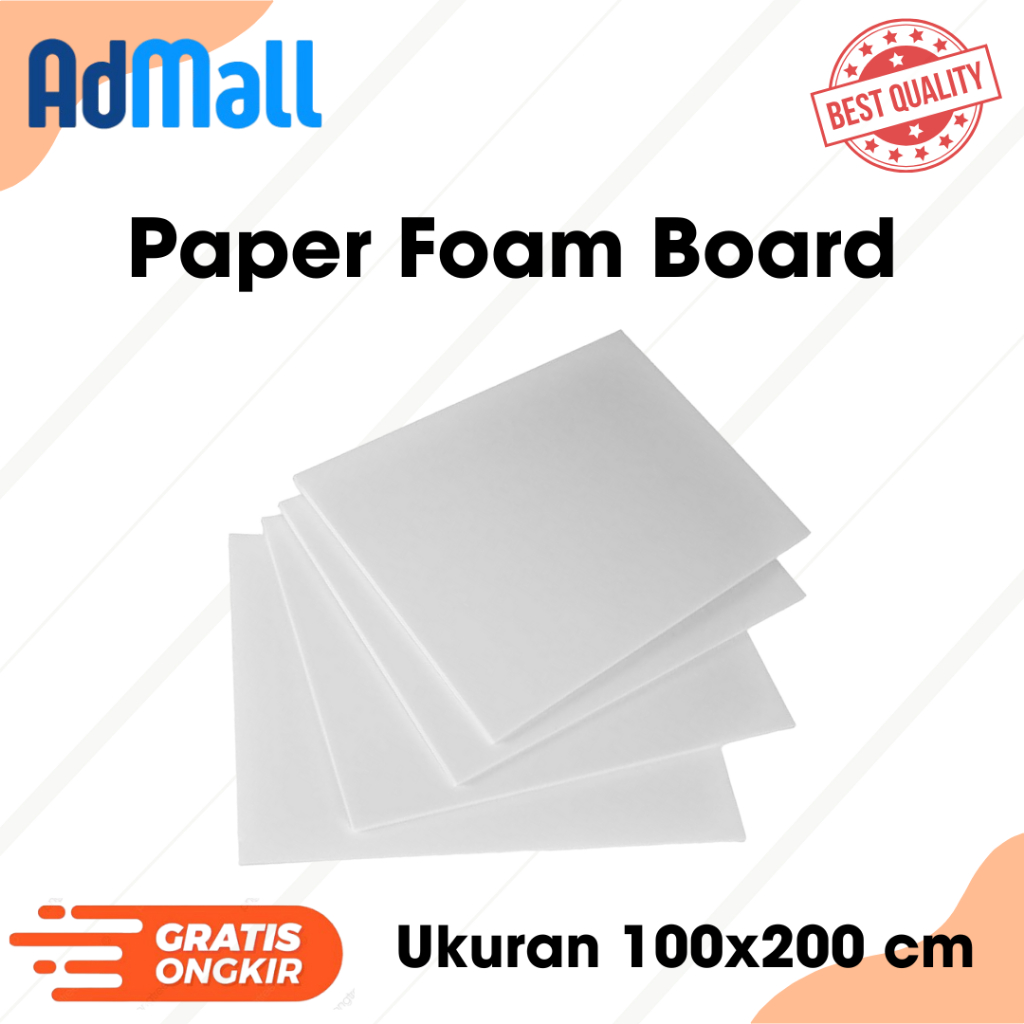 

Paper Foam Board Ukuran 100x200 cm / White Paper Board / Busa Kertas / Tripod Banner / Banner Poster