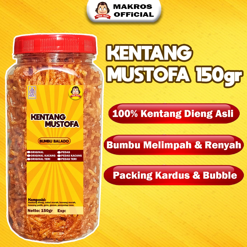 

Kentang Mustofa Balado 150gr/Kering Kentang Mustofa Pedas Balado Original/Mustafa Kacang Teri by Makros