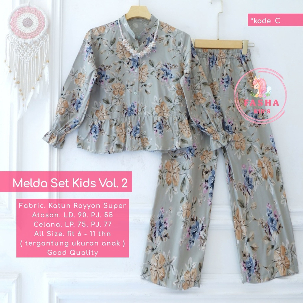 Setelan celana anak remaja perempuan melda set rayon