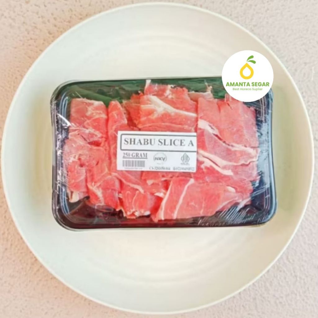 

Amanta Segar Bogor | Daging Sapi Shabu Slice A Beef 250 Gram Low Fat Freshly Frozen Halal Premiun