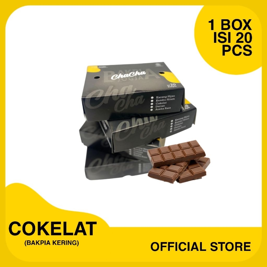 

BAKPIA KERING CHA CHA [ 3 BOX ] RASA COKELAT ISI 20 PCS