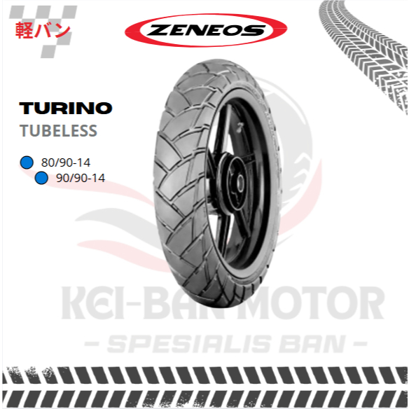 BAN MOTOR ZENEOS TURINO RING 14 80/90-14 90/90-14 TUBELESS