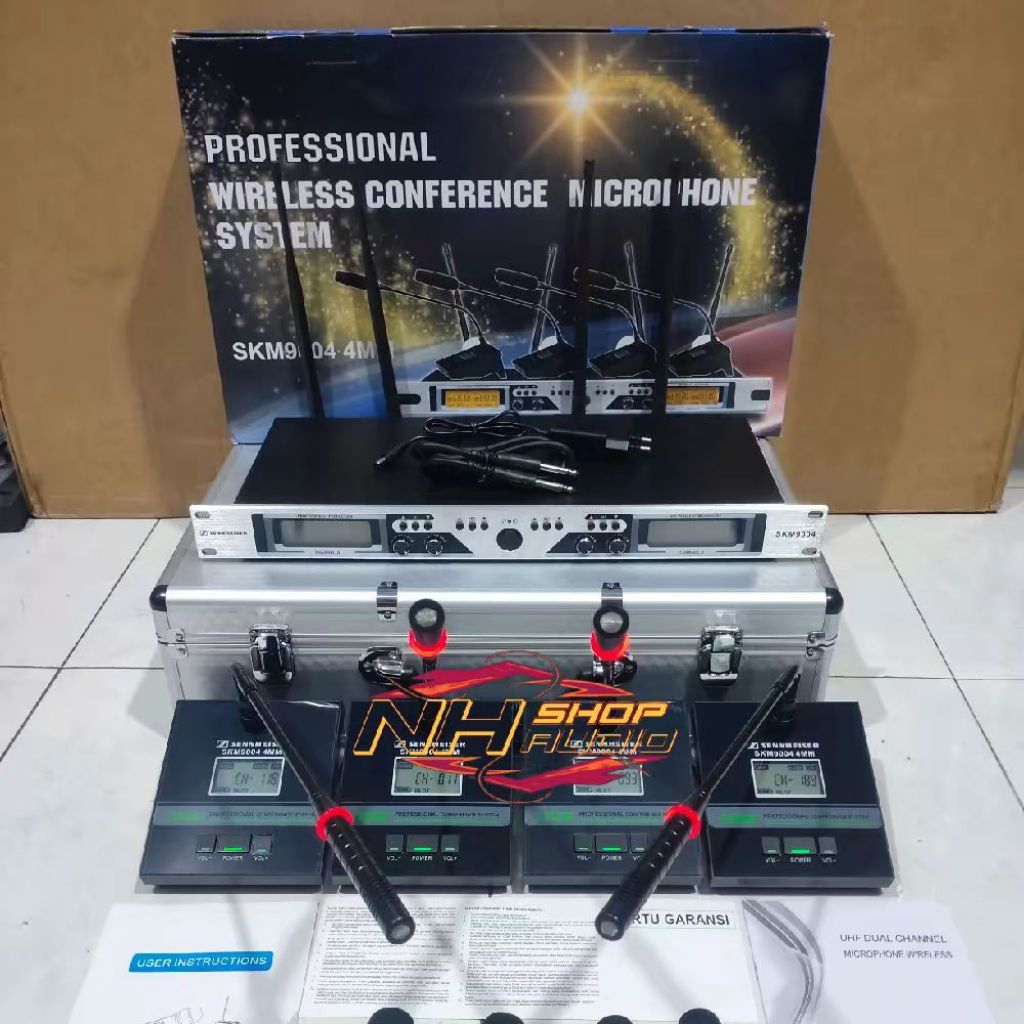 Mic wireless Sennheiser SKM 9004 Skm9004 Conference 4 mic meja Mic Podium Wireles Mic Confrence 4mic