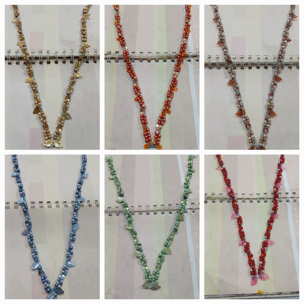 Payet rangkai leher mutiara daun untuk kerajinan baju