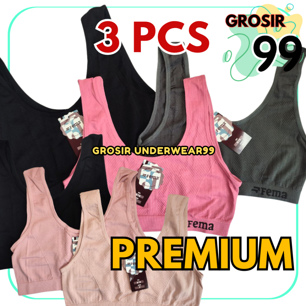 TERLARIS 3PCS FEMA Miniset Anak Remaja Usia 9 - 13 Tahun Bahan Katun Murah / Miniset SD SMP SMA GROS