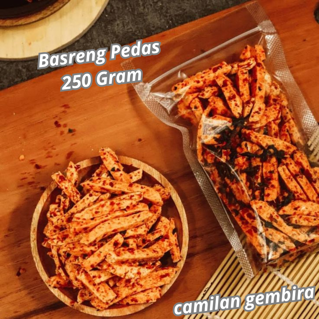 

Basreng Pedas Daun Jeruk - Baso Goreng Stik 250 Gram
