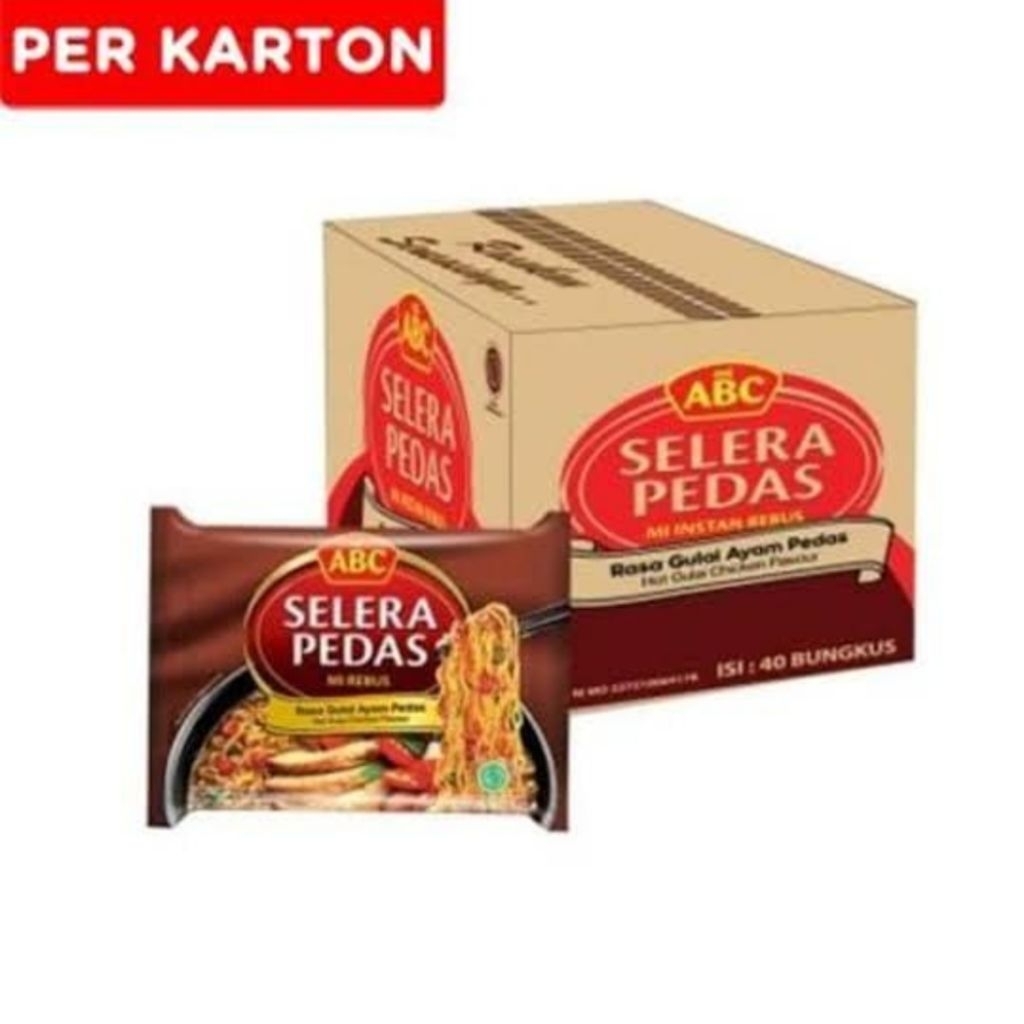 

ABC Mie Instan Rebus Selera Pedas Rasa Gulai Ayam Pedas 70 gr [ 1 Dus - 40 Pcs ]