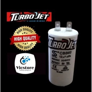 Kapasitor Turbo Jet 12 uf 450 vac pompa air semi jet wasser PW 120 sumur dangkal 100 capasitor