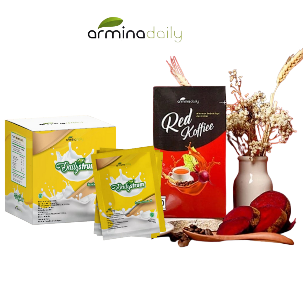 

susu armina daily dan Kopi Merah Original Red Koffiee Armina Daily 1 box isi 10 sachet