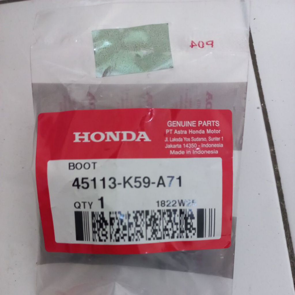 45113K59A71 – BOOT, KARET DUDUKAN KALIPER, KARET BOOT KALIPER GENIO, VARIO 125 ESP, VARIO 150 ESP, V