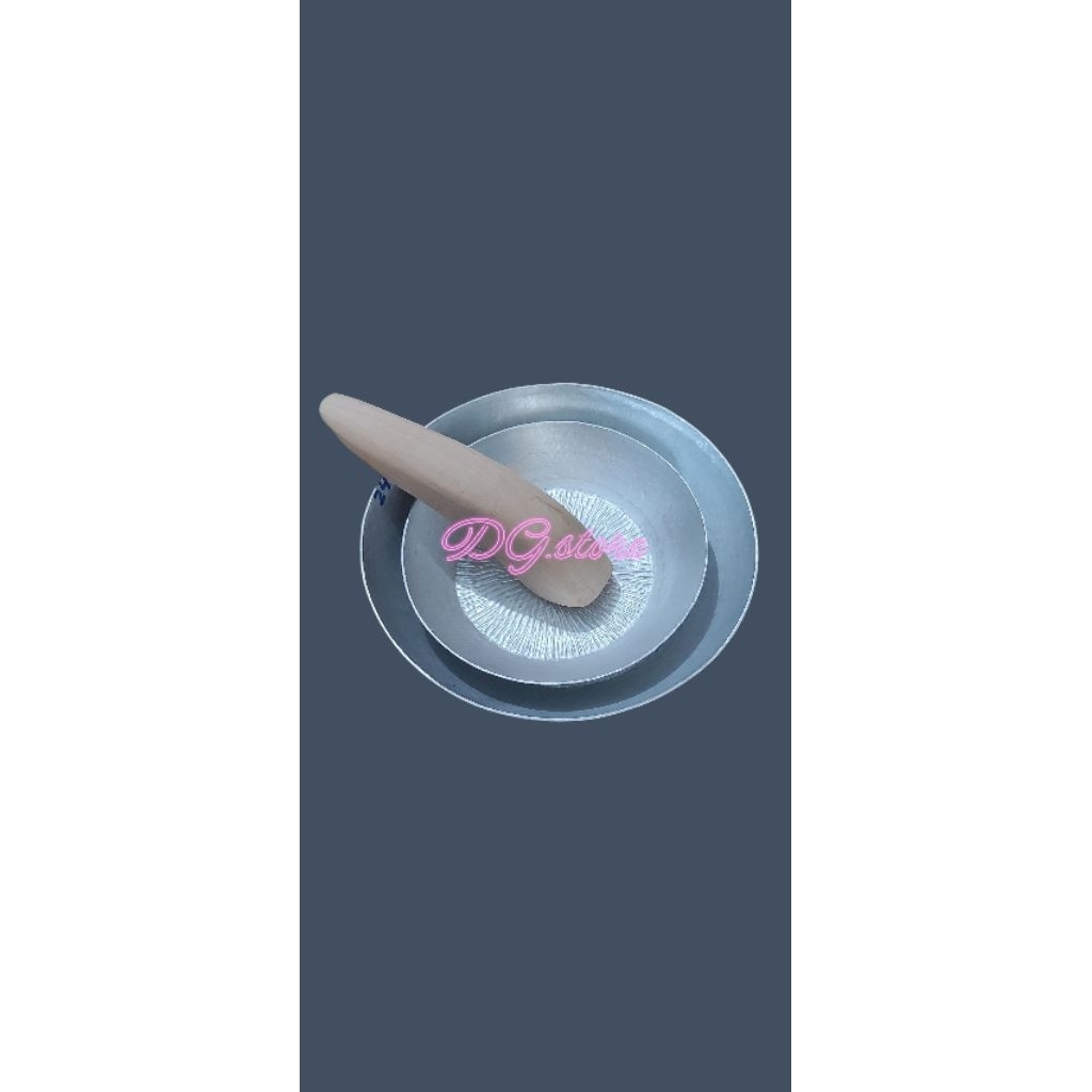 cobek alumunium asli garut gratis ulekan