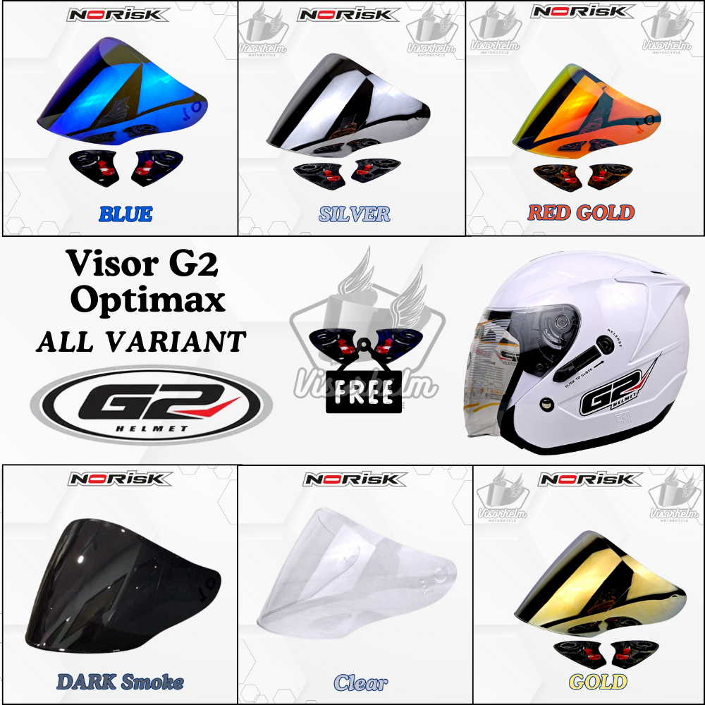 Kaca Helm G2 Optimax Visor Iridium Norisk Original SNI