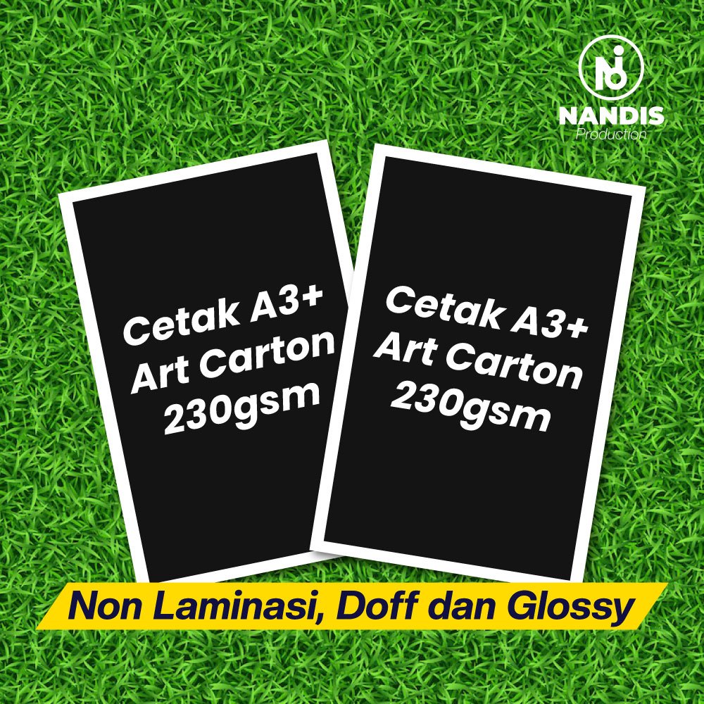 

Cetak Art Carton 230gsm A3+ | 1 Sisi 2 Sisi | Cetak Cepat