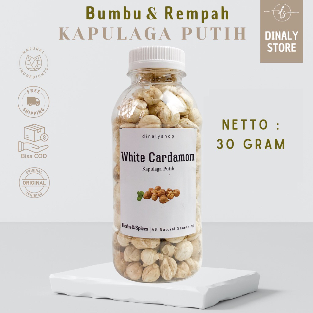 

KAPULAGA PUTIH BERSIH 30 GRAM | KAPULAGA JAWA | WHITE CARDAMOM | BUMBU DAN REMPAH PREMIUM MURAH