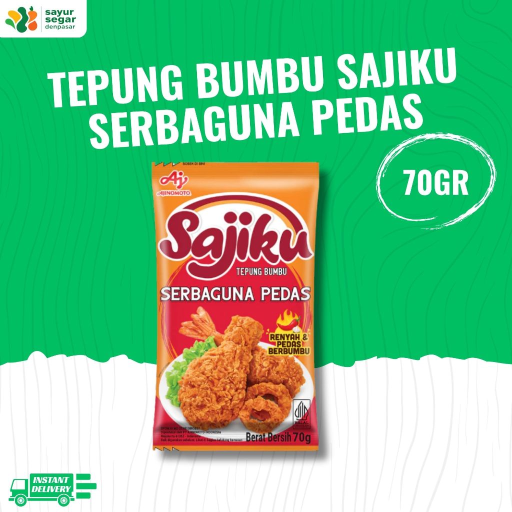 

Tepung Bumbu Sajiku Serbaguna Pedas 70gr - Sayur Segar Denpasar