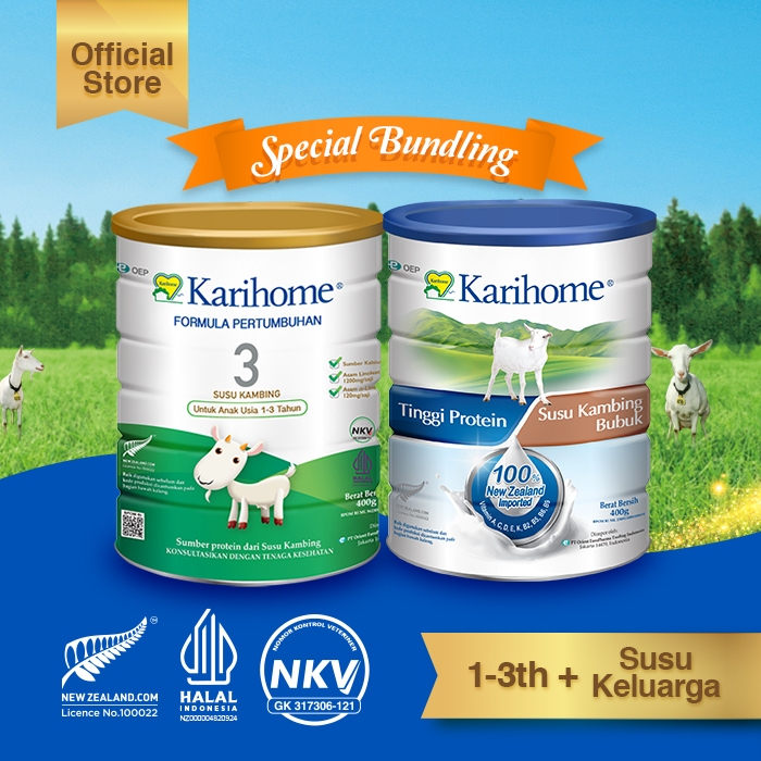 

Karihome 3 Susu Formula Pertumbuhan untuk Anak usia 1 - 3 tahun Bundling Karihome Susu Kambing Bubuk untuk Keluarga